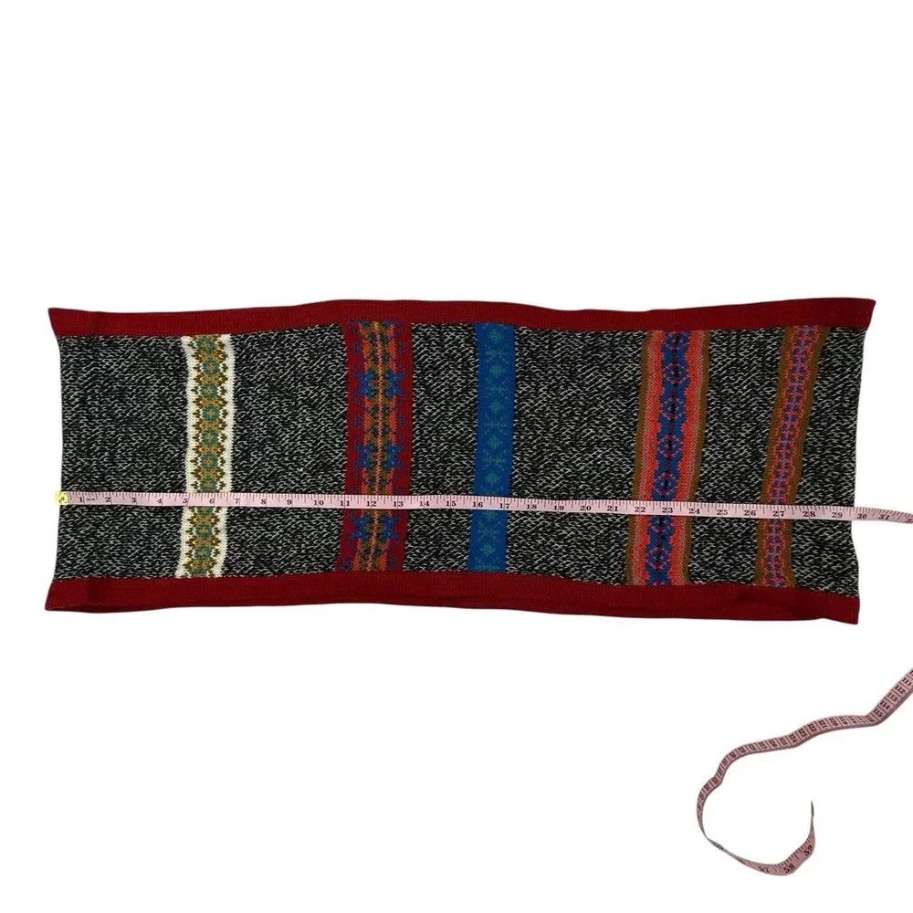 Noonday Collection Alpaca Blend Made in Peru Fair Isle Infinity Scarf Rainbow